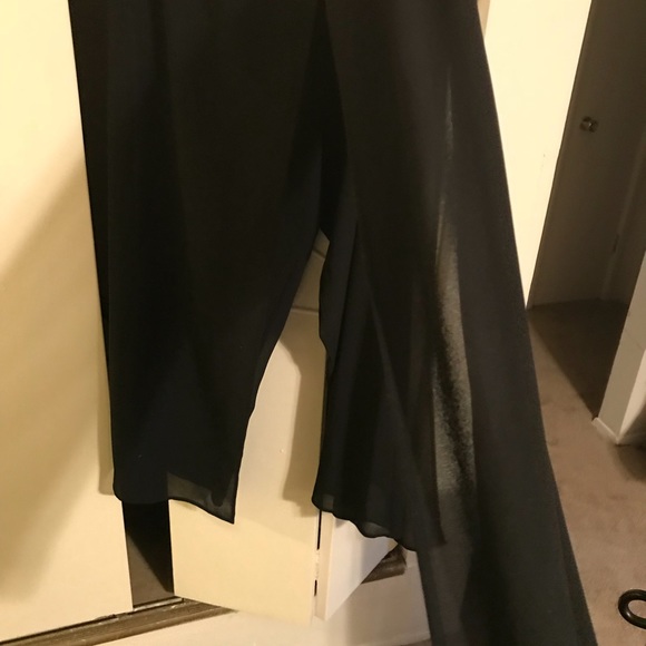 Black Chiffon High Split Pants - Picture 4 of 4